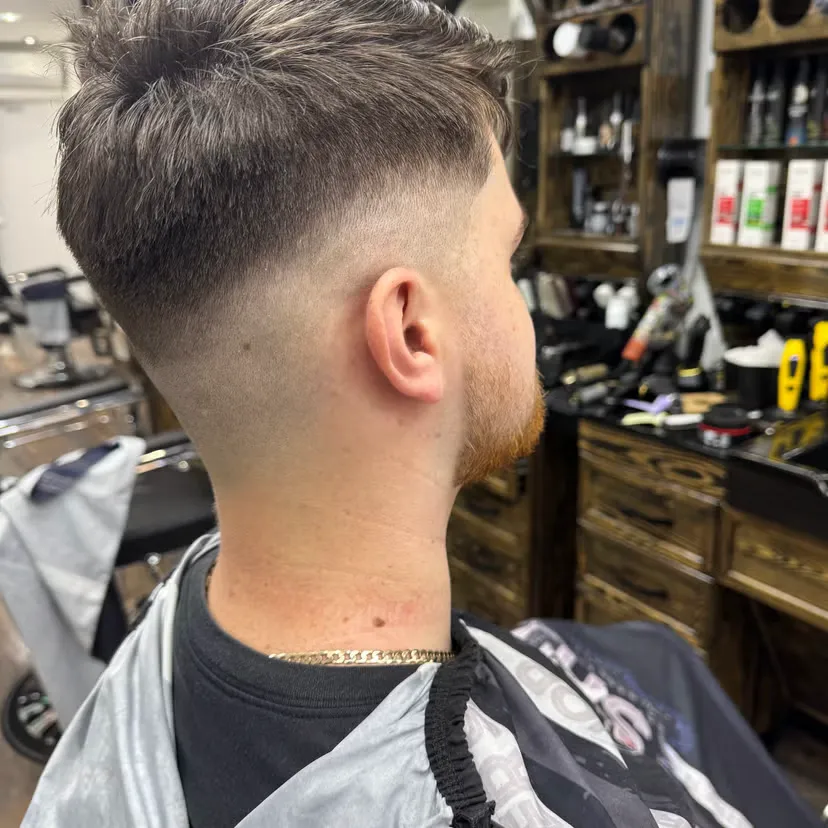 Clean fade with beard trim